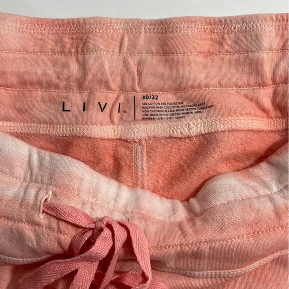 NWT Lane Bryant Livi Sweatpants Cropped Capris Pink Blue Tie Dye Plus Size 30/32 - Picture 3 of 5